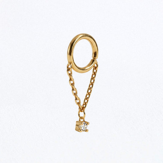 Boucle d'oreille chaine plaqué or Elise Bellaime