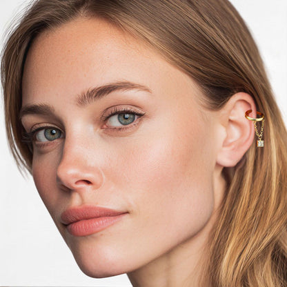 Boucle d'oreille chaine plaqué or Elise 2