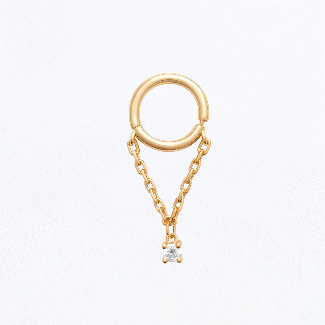 Boucle d'oreille chaine plaqué or Elise 4