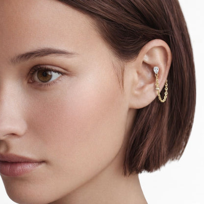 Boucle d'oreille chaîne plaqué or Victoria Bellaime 3