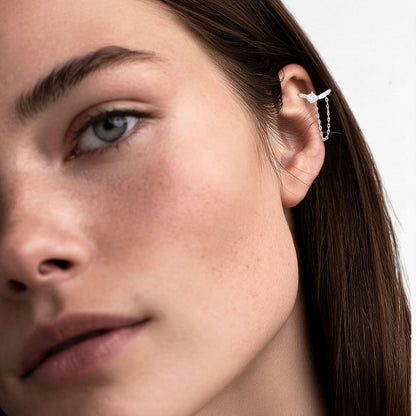 Boucle d'Oreille Chaine Solenne - Argent 925