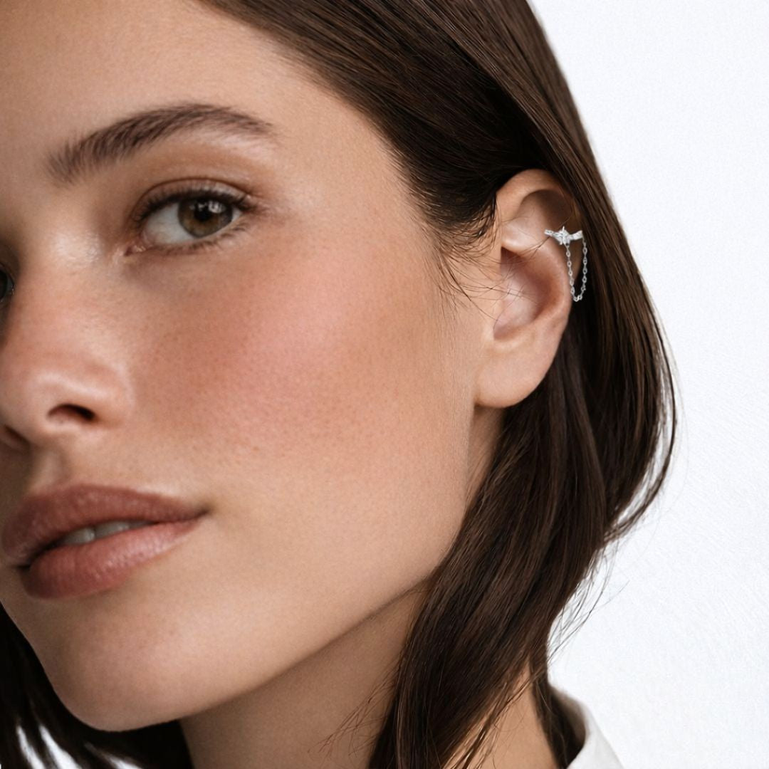 Boucle d'oreille chaine argent Solenne Bellaime 2