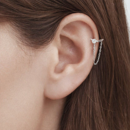 Boucle d'oreille chaine argent Solenne Bellaime 3