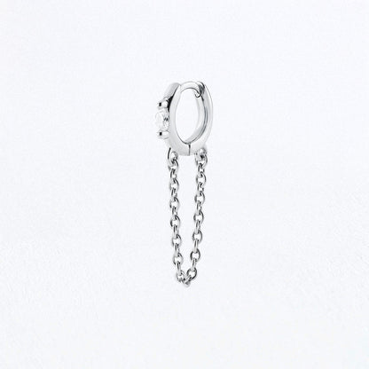 Boucle d'oreille chaine argent Solenne 1