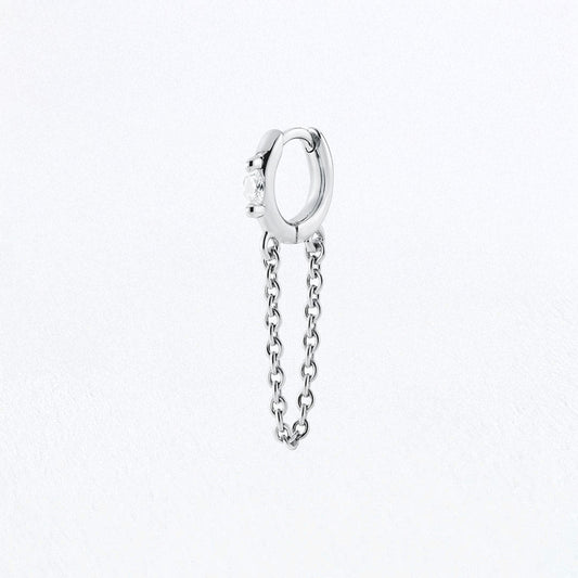 Boucle d'oreille chaine argent Solenne 1