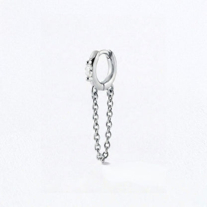 Boucle d'oreille chaine argent Solenne Bellaime