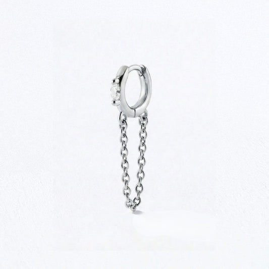 Boucle d'oreille chaine argent Solenne Bellaime