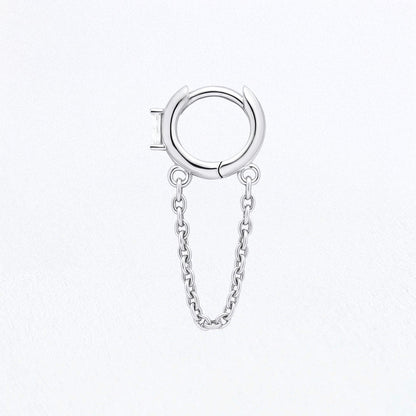 Boucle d'oreille chaine argent Solenne 3