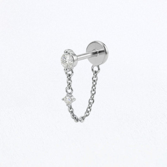 Boucle d'oreille chaîne argent Victoria Bellaime