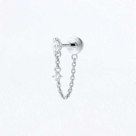Boucle d'oreille chaîne argent Victoria 1