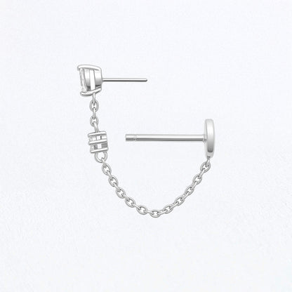 Boucle d'oreille chaîne argent Victoria 3