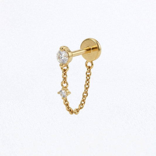 Boucle d'oreille chaîne plaqué or Victoria Bellaime