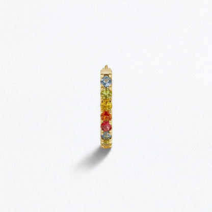 Boucles d'oreilles créoles colorées plaqué or 18K zirconium 1,5 cm Rainbow Loop Bellaime 5