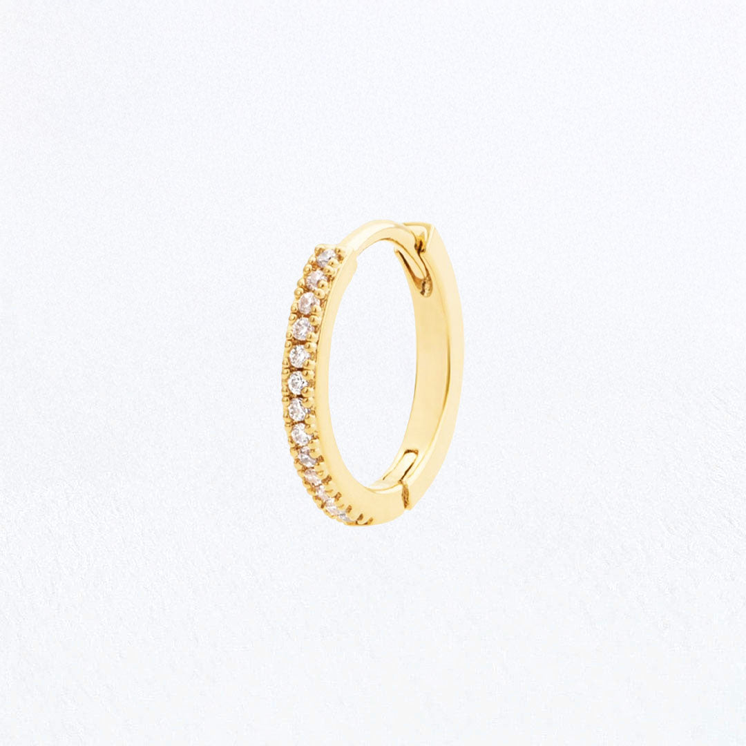 Boucle d'oreille individuelle plaqué or 18K zirconium 1,4 cm Ava Bellaime