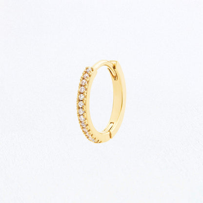 Boucle d'oreille individuelle plaqué or 18K zirconium 1,4 cm Ava Bellaime