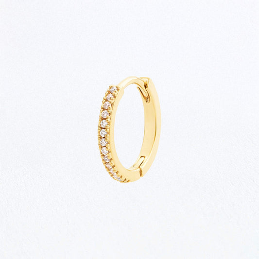 Boucle d'oreille individuelle plaqué or 18K zirconium 1,4 cm Ava Bellaime