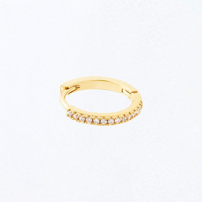 Boucle d'oreille individuelle plaqué or 18K zirconium 1,4 cm Ava Bellaime 3