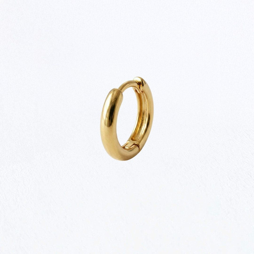 Boucle d'oreille individuelle plaqué or 18K zirconium 1 cm Laury Bellaime