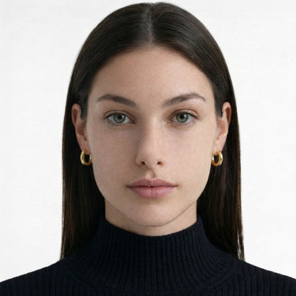 Boucle d'oreille individuelle plaqué or 18K zirconium 1 cm Laury Bellaime 3