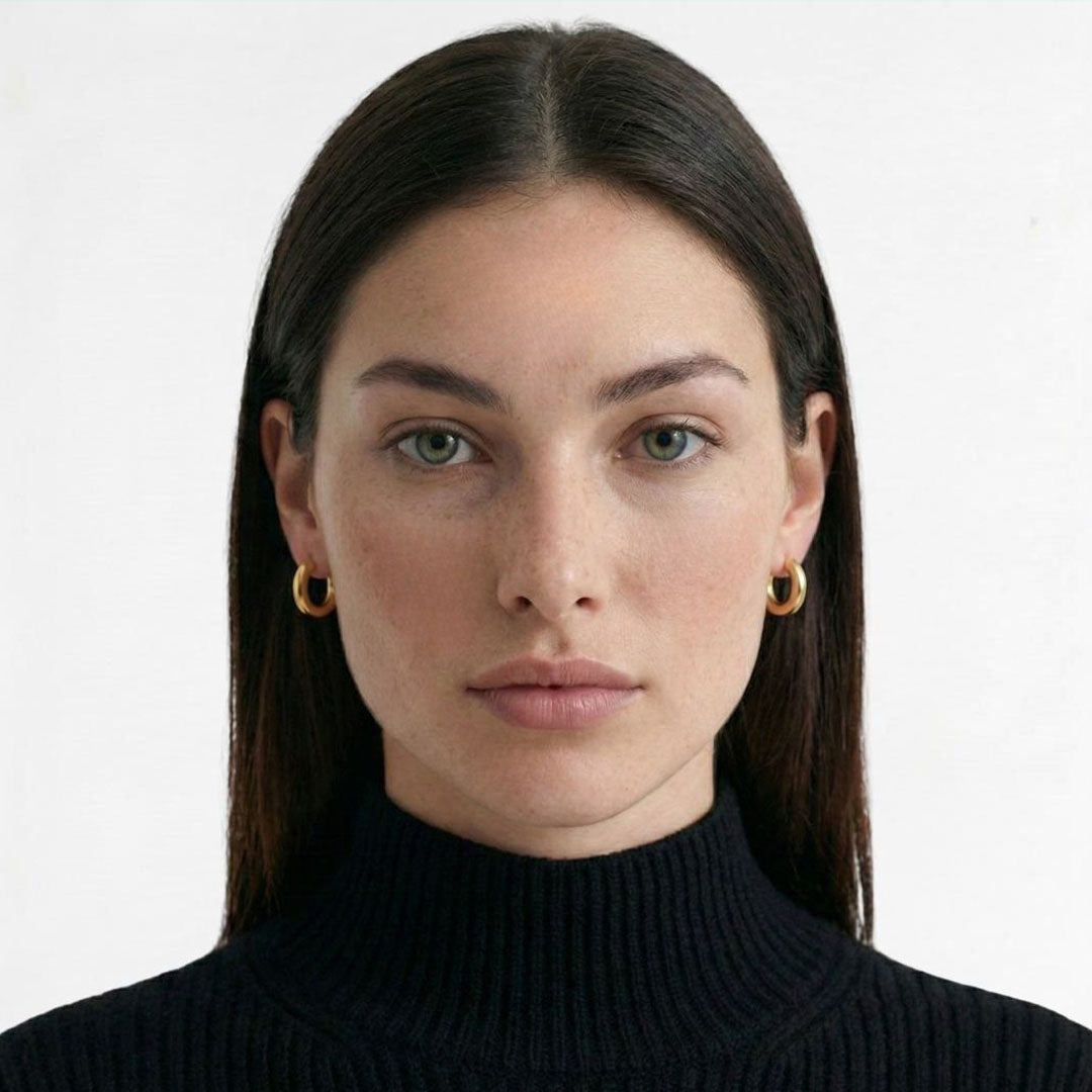 Boucle d'oreille individuelle plaqué or 18K zirconium 1 cm Laury Bellaime 4