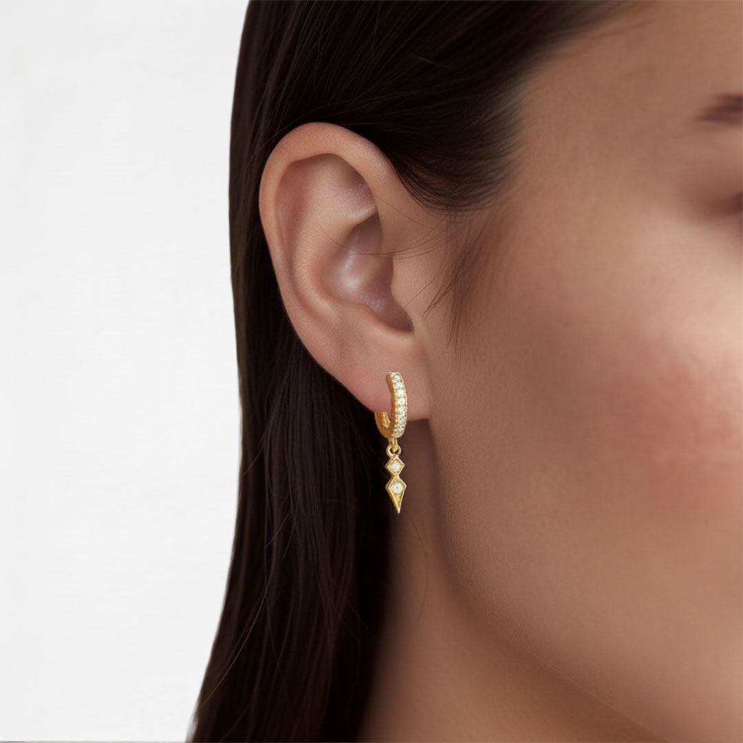 Boucle d'oreille individuelle plaqué or Louna 3