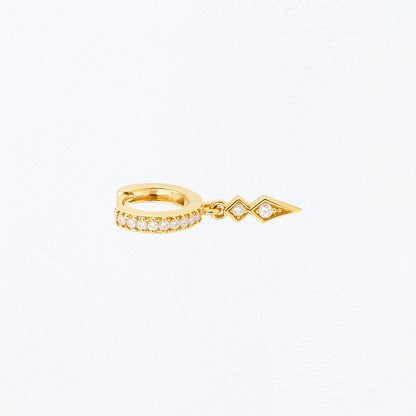 Boucle d'oreille individuelle plaqué or 18K zirconium 1 cm Louna Bellaime 3
