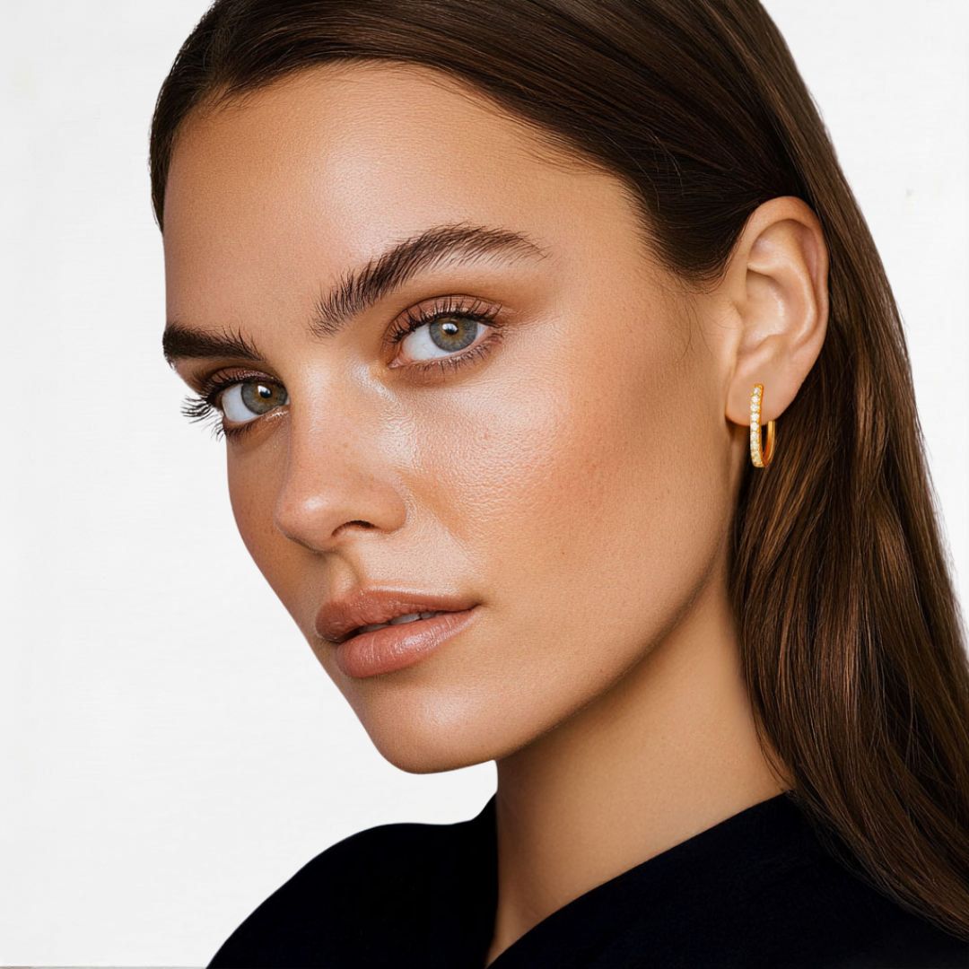 Boucle d'oreille individuelle plaqué or Ava 2