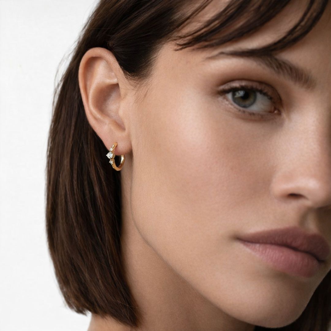 Boucle d'oreille individuelle plaqué or Rachelle Bellaime 2