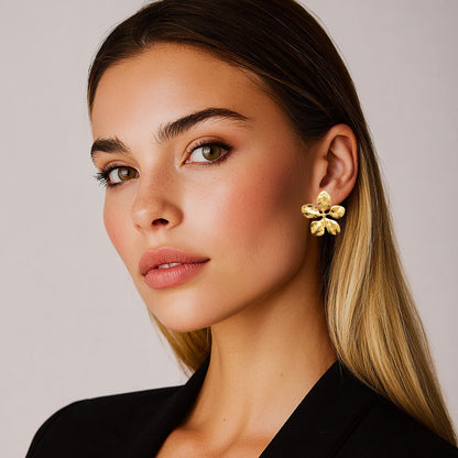 Boucles d'Oreilles Hortense - Acier inoxydable - Couleur or