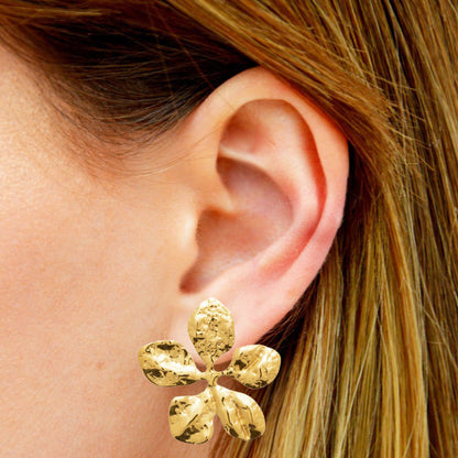 Boucles d'Oreilles Hortense - Acier inoxydable - Couleur or