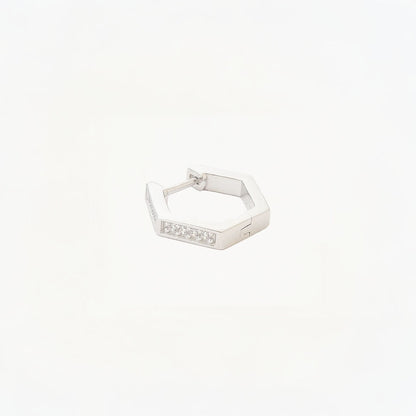Boucle d'oreille individuelle créole argent 925 zirconium 1,5 cm Baby Geo Bellaime 4