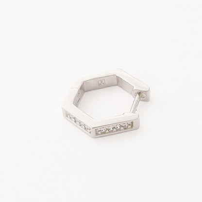 Boucle d'oreille individuelle créole argent 925 zirconium 1,5 cm Baby Geo Bellaime 3
