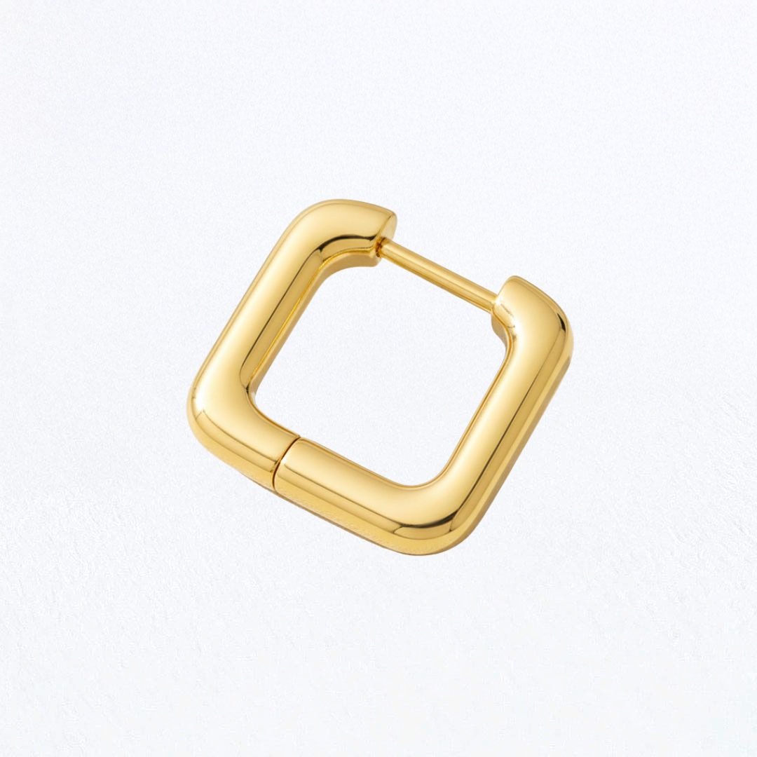 Boucle d'oreille individuelle créole plaqué or 18K 1,3 cm Moove Bellaime 4