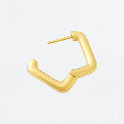 Boucle d'oreille individuelle créole plaqué or 18K 1,3 cm Moove Bellaime 5