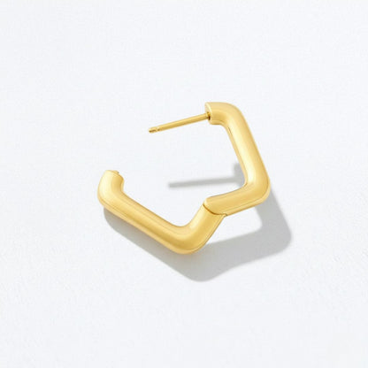 Boucle d'oreille individuelle créole plaqué or 18K 1,3 cm Moove Bellaime 5