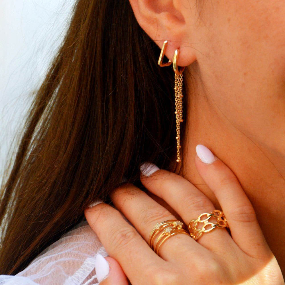 Earcuff plaqué or 18K boucle d'oreille individuelle 5,5 cm Salsa Bellaime