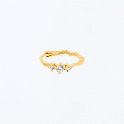 Boucle d'oreille individuelle plaqué or 18K zirconium 1,5 cm Rachelle Bellaime 3