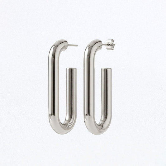 Boucles d'oreilles acier inoxydable argent Leonie Bellaime