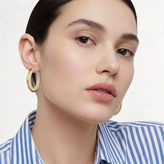 Boucles d'oreilles créoles acier inoxydable Anais 2