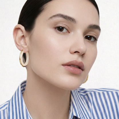 Boucles d'oreilles créoles acier inoxydable Anais Bellaime 2