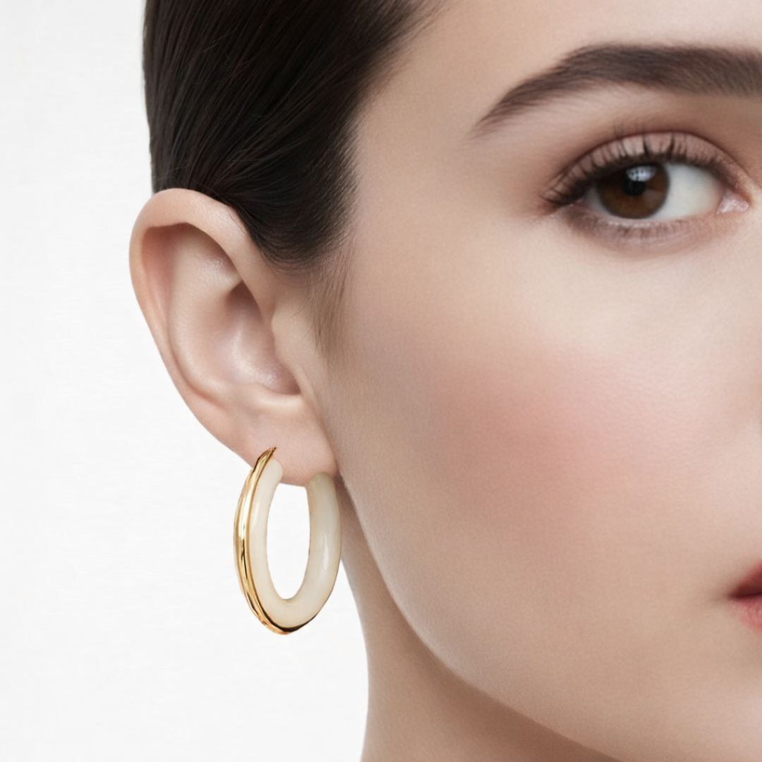 Boucles d'oreilles créoles acier inoxydable Anais Bellaime 3