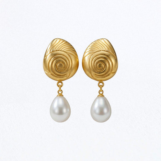 Boucles d'oreilles perle acier inoxydable Anastasia