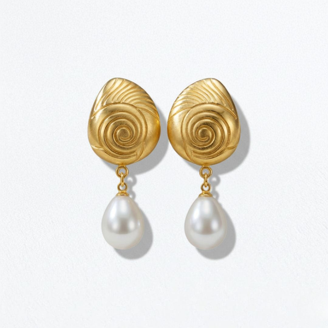 Boucles d'oreilles perle acier inoxydable Anastasia Bellaime