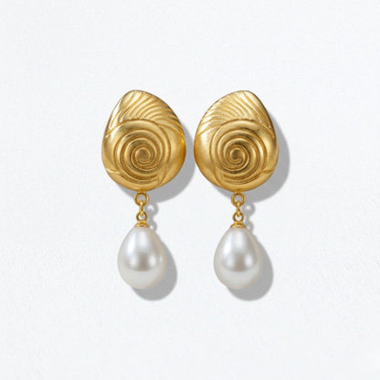 Boucles d'oreilles perle acier inoxydable Anastasia Bellaime