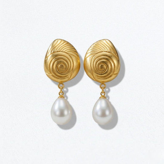 Boucles d'oreilles perle acier inoxydable Anastasia Bellaime