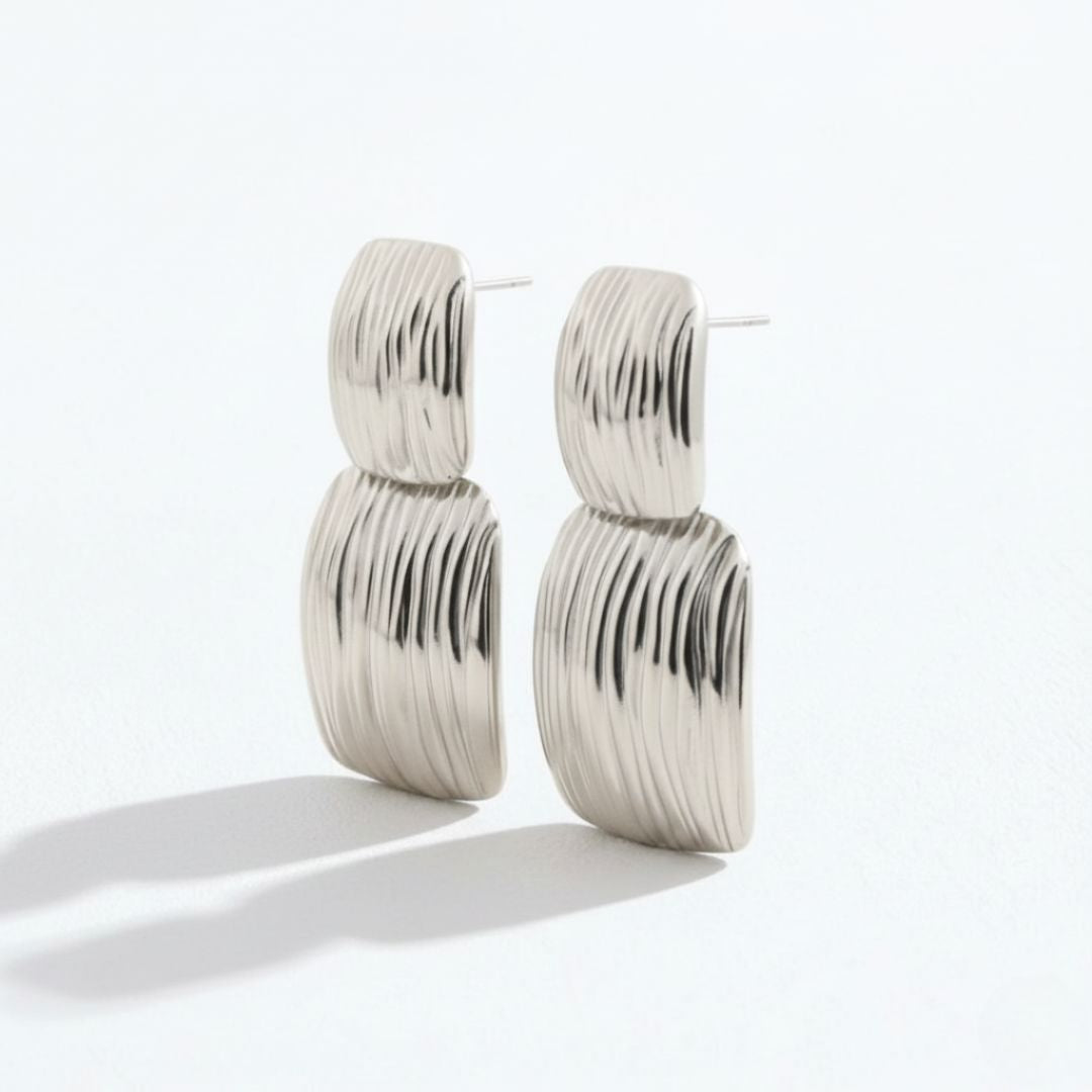 Boucles d'oreilles acier inoxydable argent Aurora Bellaime 4