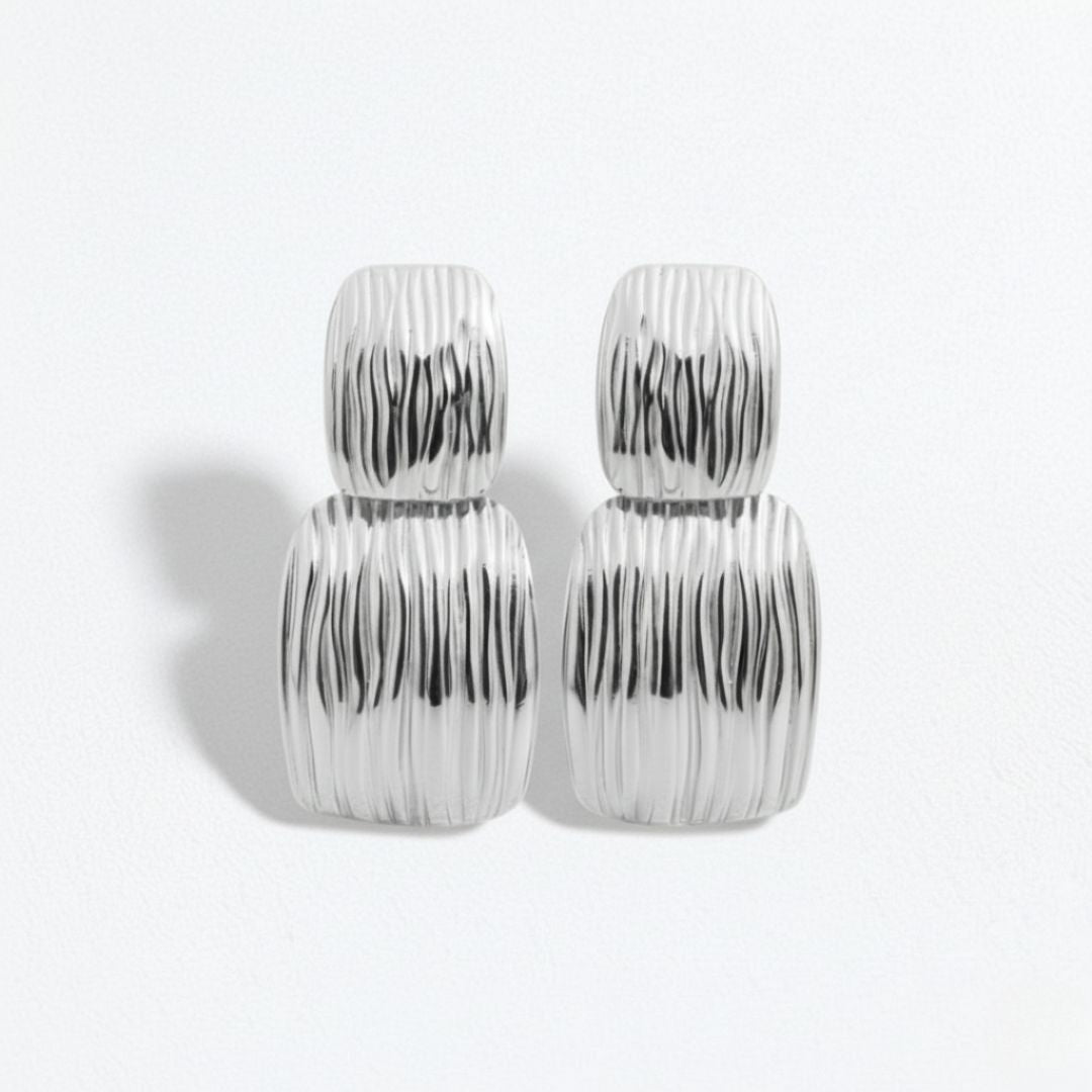 Boucles d'oreilles acier inoxydable argent Aurora Bellaime