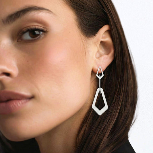 Boucles d'oreilles acier inoxydable argent Cali Bellaime 2