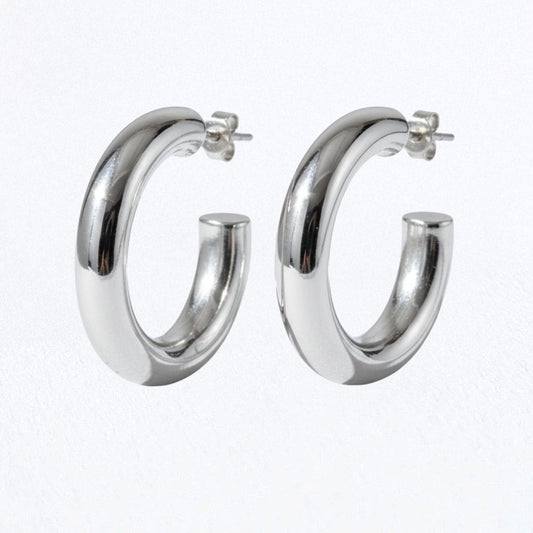 Boucles d'oreilles acier inoxydable argent Dorine