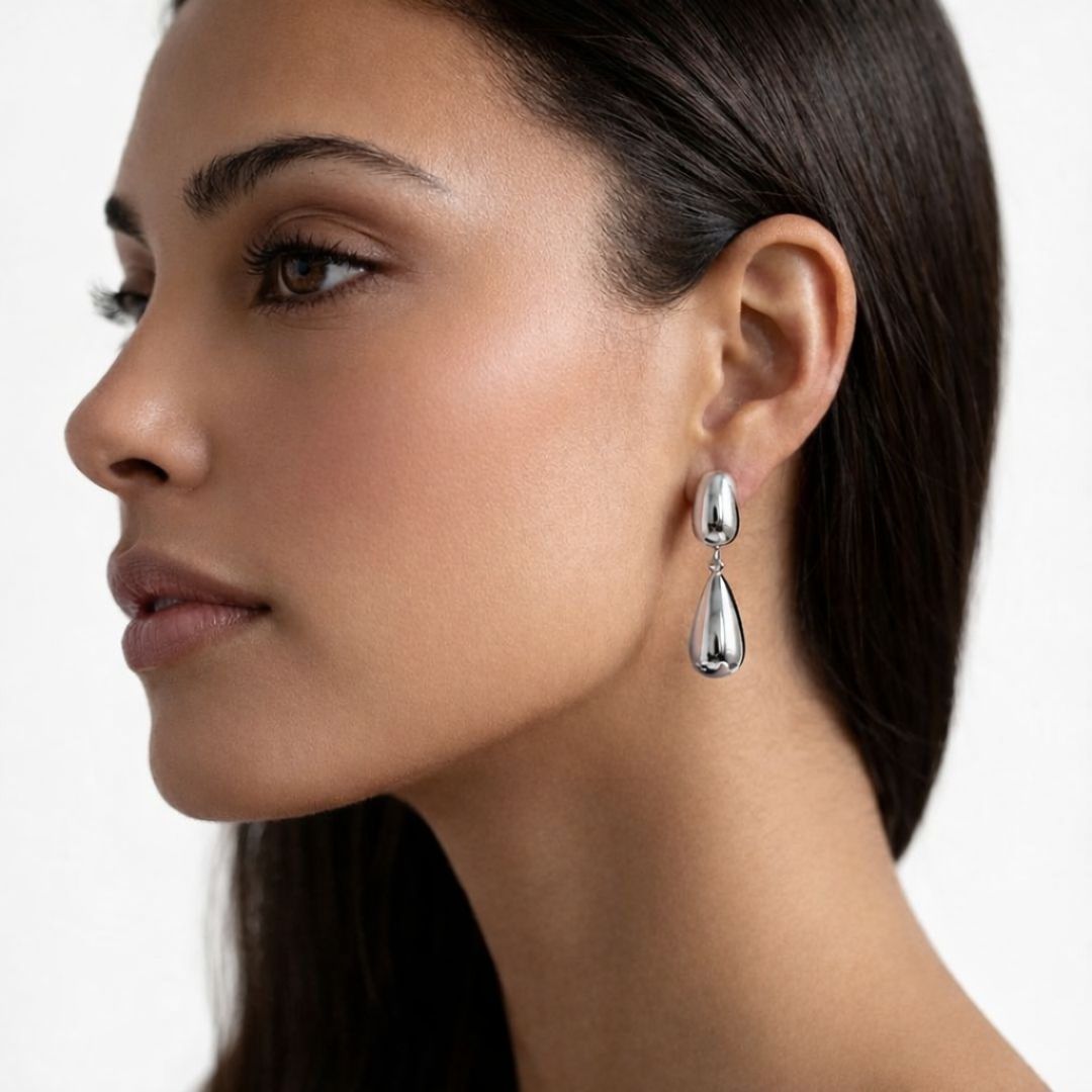 Boucles d'oreilles acier inoxydable argent Isabeau Bellaime 2